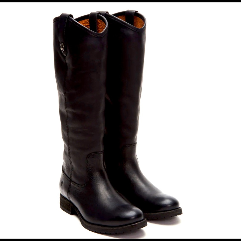 FRYE Black Melissa Knee-High riding boot leather, 7.5